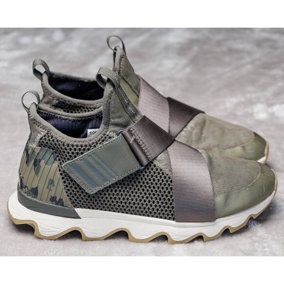 Sorel Kinetic Sneak Green Camo Hiking Sneakers Womens Size 8 EU 39 NL3569-365 - Picture 13 of 16